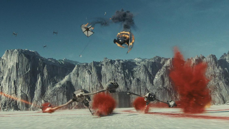 The Battle of Crait. Image: Lucasfilm